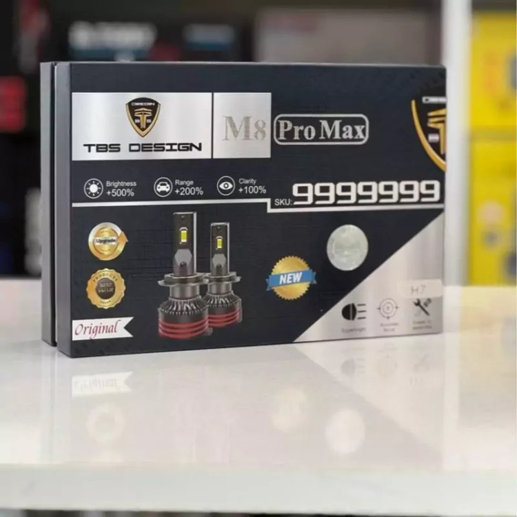هدلایت خودرو تی بی اس دیزاین مدل M8 Pro Max H4 بسته دو عددی