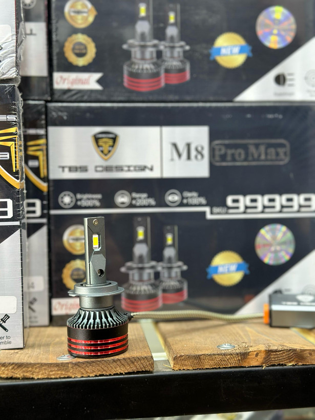 هدلایت خودرو تی بی اس دیزاین مدل M8 Pro Max H7 بسته دو عددی